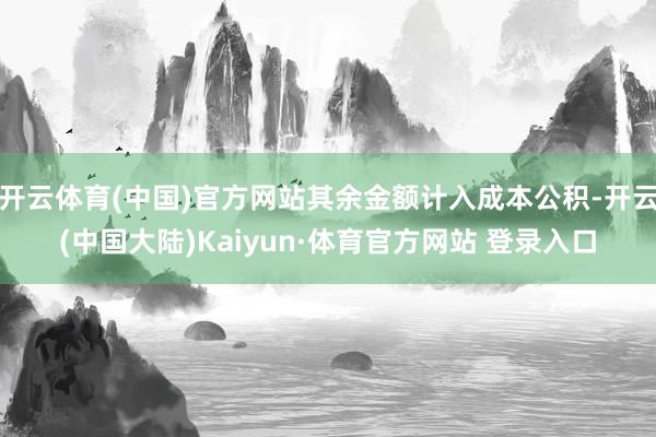 开云体育(中国)官方网站其余金额计入成本公积-开云(中国大陆)Kaiyun·体育官方网站 登录入口