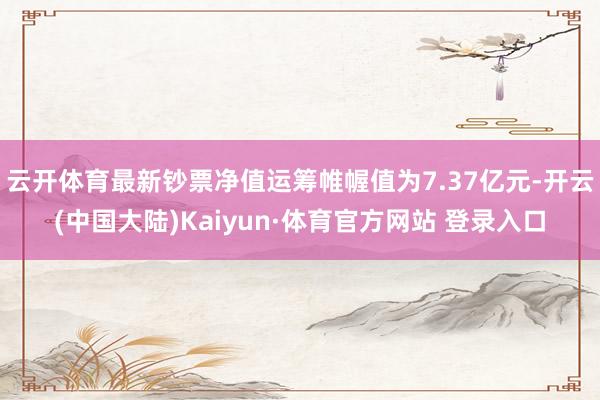 云开体育最新钞票净值运筹帷幄值为7.37亿元-开云(中国大陆)Kaiyun·体育官方网站 登录入口