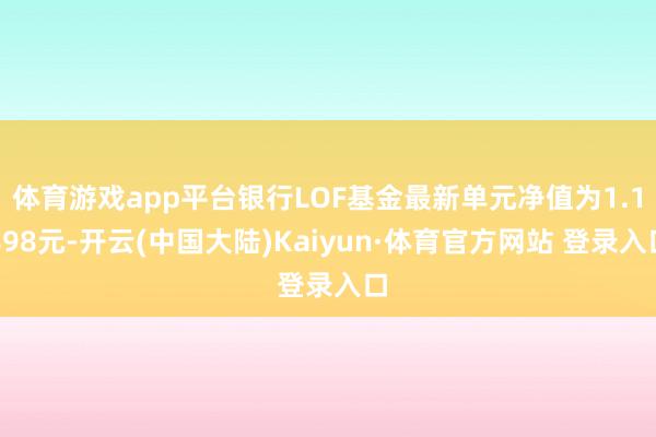 体育游戏app平台银行LOF基金最新单元净值为1.1898元-开云(中国大陆)Kaiyun·体育官方网站 登录入口