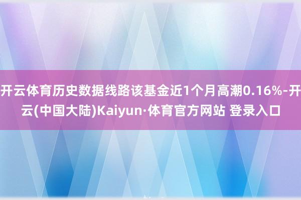 开云体育历史数据线路该基金近1个月高潮0.16%-开云(中国大陆)Kaiyun·体育官方网站 登录入口